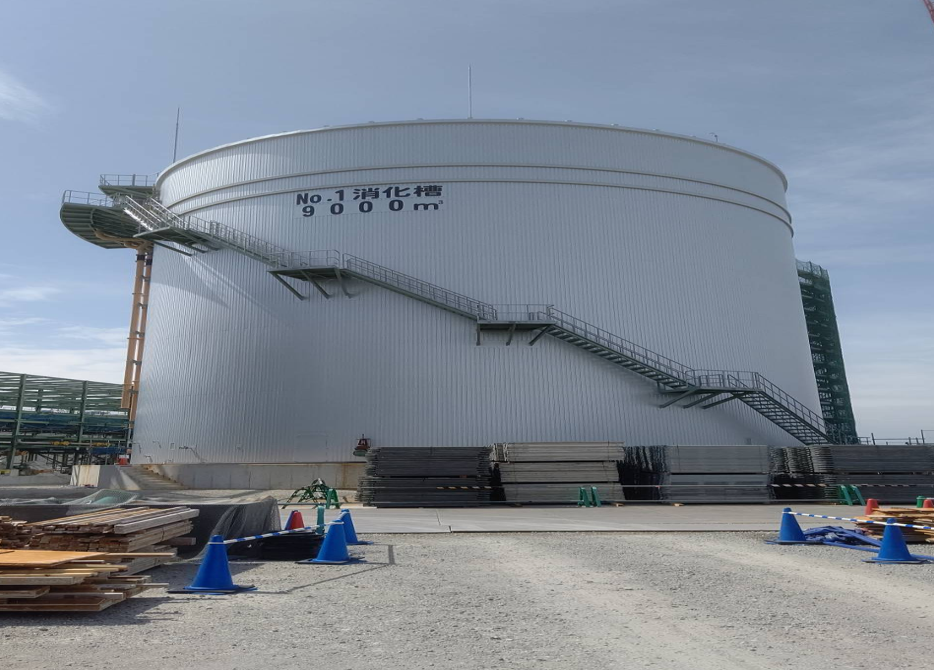 兵庫東下水汚染処理場消化タンク板金